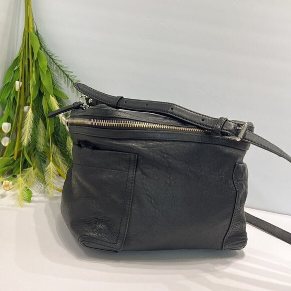 Vince Camuto Handbags - Vince Camuto Black Crossbody Large Patch Leather Crossbody Bag, 1"W x 8"H x 7"D